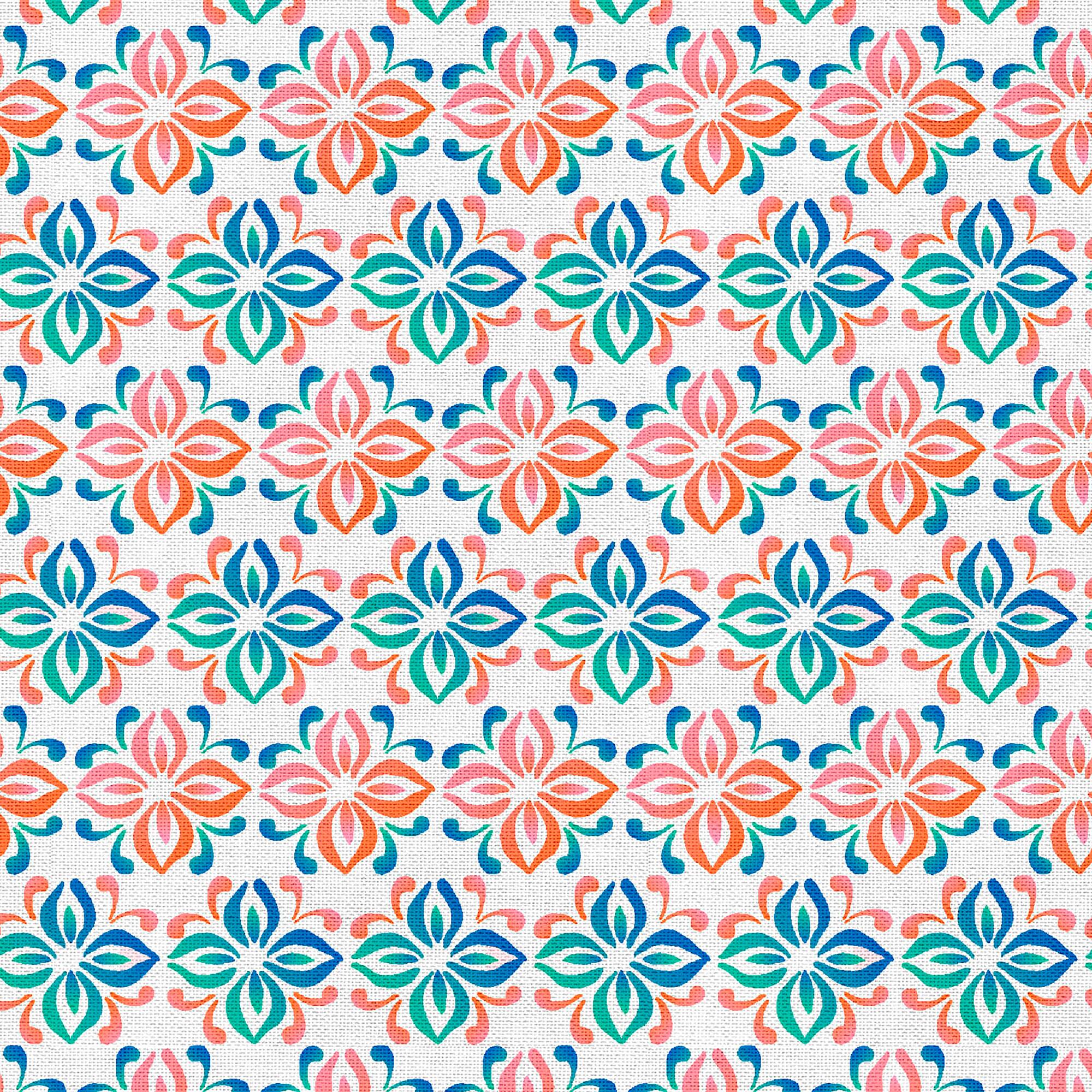 Fabric Editions White Belle Geometric Cotton Fabric